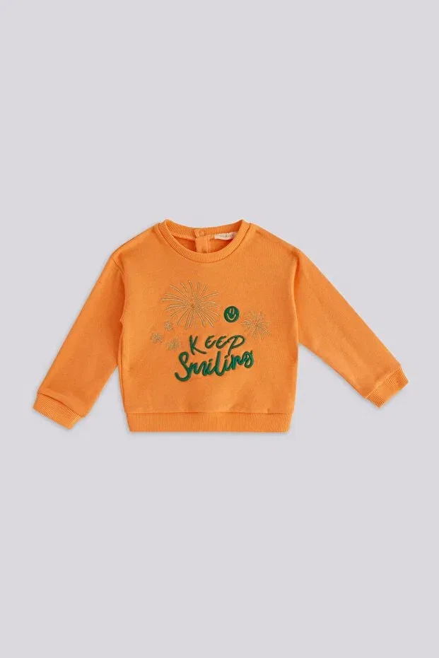 Детские свитшот для девочек с принтом Gb Baby, Orange