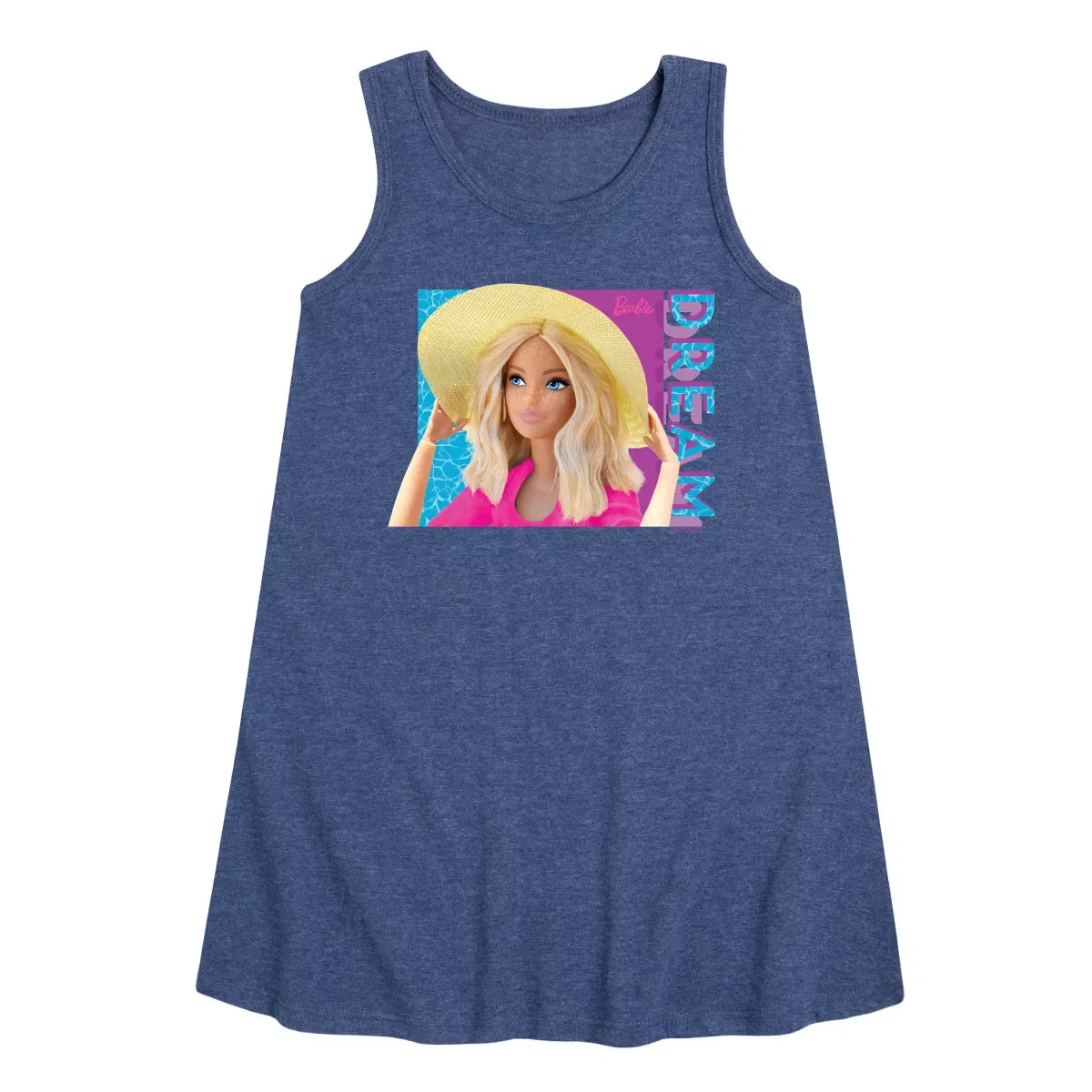 Детское платье-трапеция без рукавов Summer Time Dream Barbie, Heather Navy
