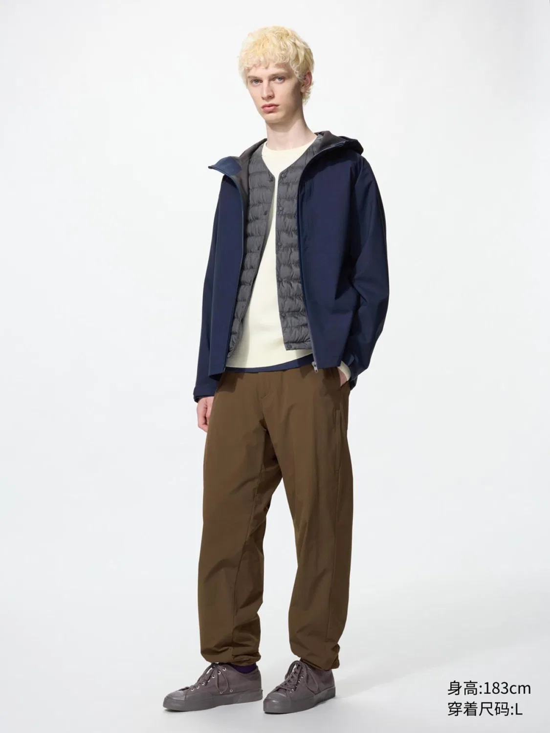 Брюки утепленные Uniqlo, коричневый
