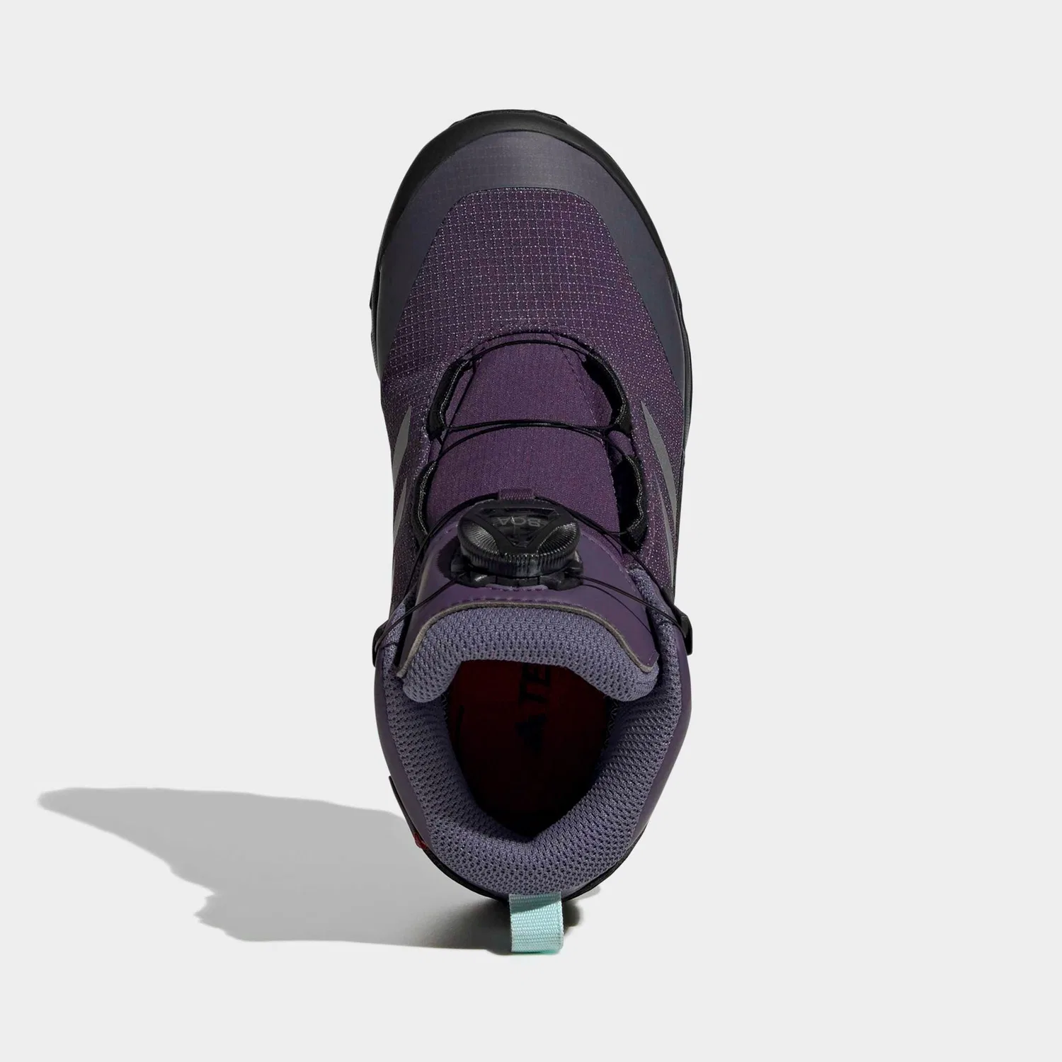 Детские зимние ботинки для ходьбы с быстрой шнуровкой Adidas TERREX, Aurora Plum / Matte Silver / Core Black — фото 4