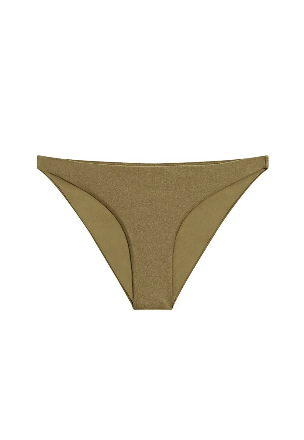 Блестящие плавки от бикини - плавки от бикини Massimo Dutti, Khaki — фото 2