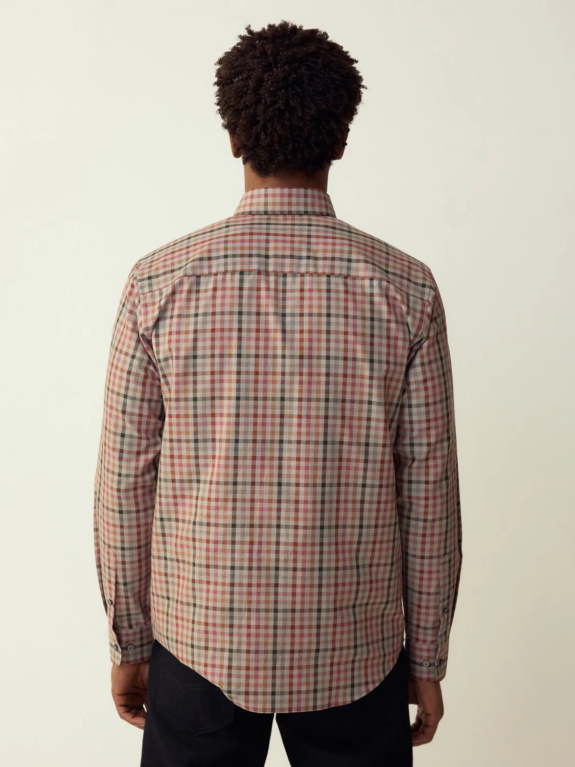 Рубашка оксфорд Regular Fit Neutral Gingham Next, Нейтральная гингем — фото 3