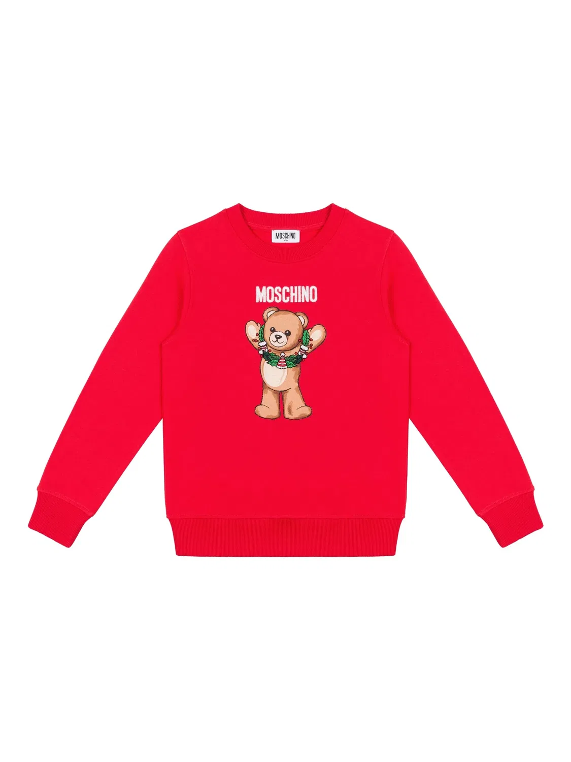 Свитшот с мотивом медведя Moschino, красный