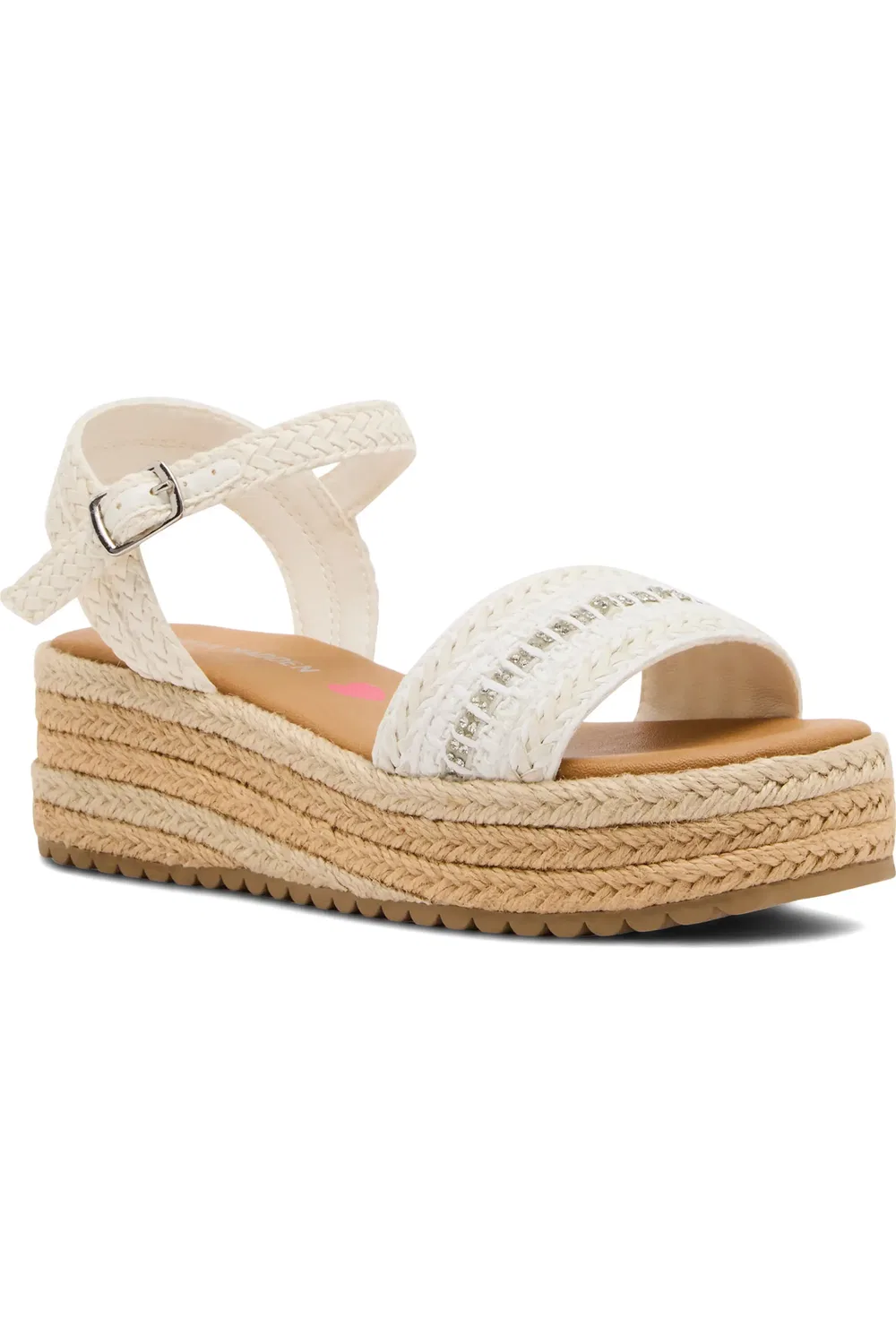 Детские сандалии на танкетке с плетеными ремешками Jkiko Steve Madden, белый