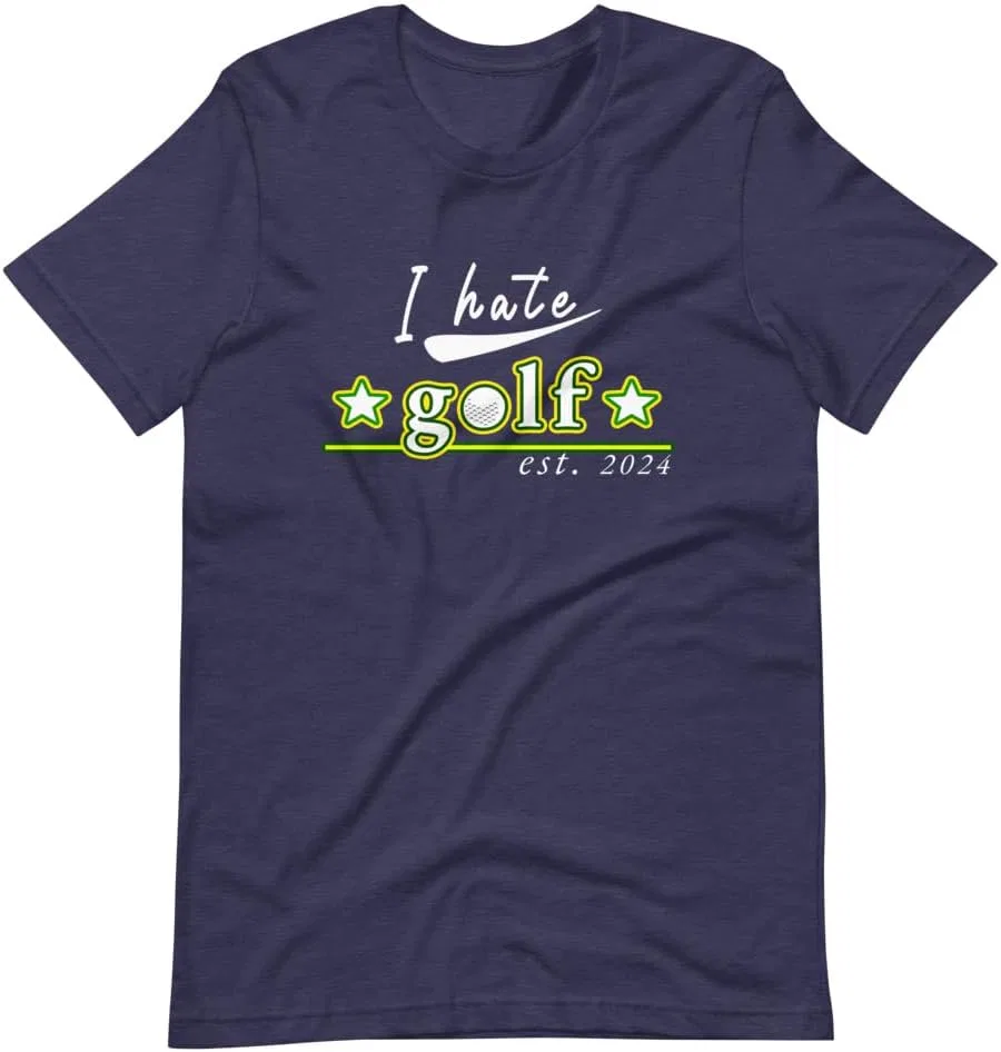 Мужская футболка с принтом I Hate Golf 3001, Heather Midnight Navy