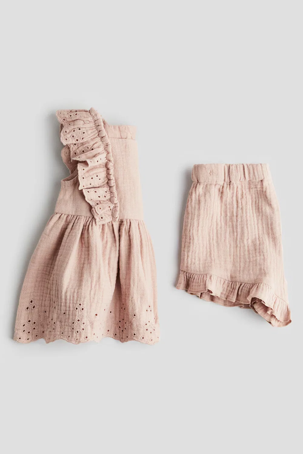 Комплект из двух предметов из хлопчатобумажной ткани H&M, Beige — фото 2