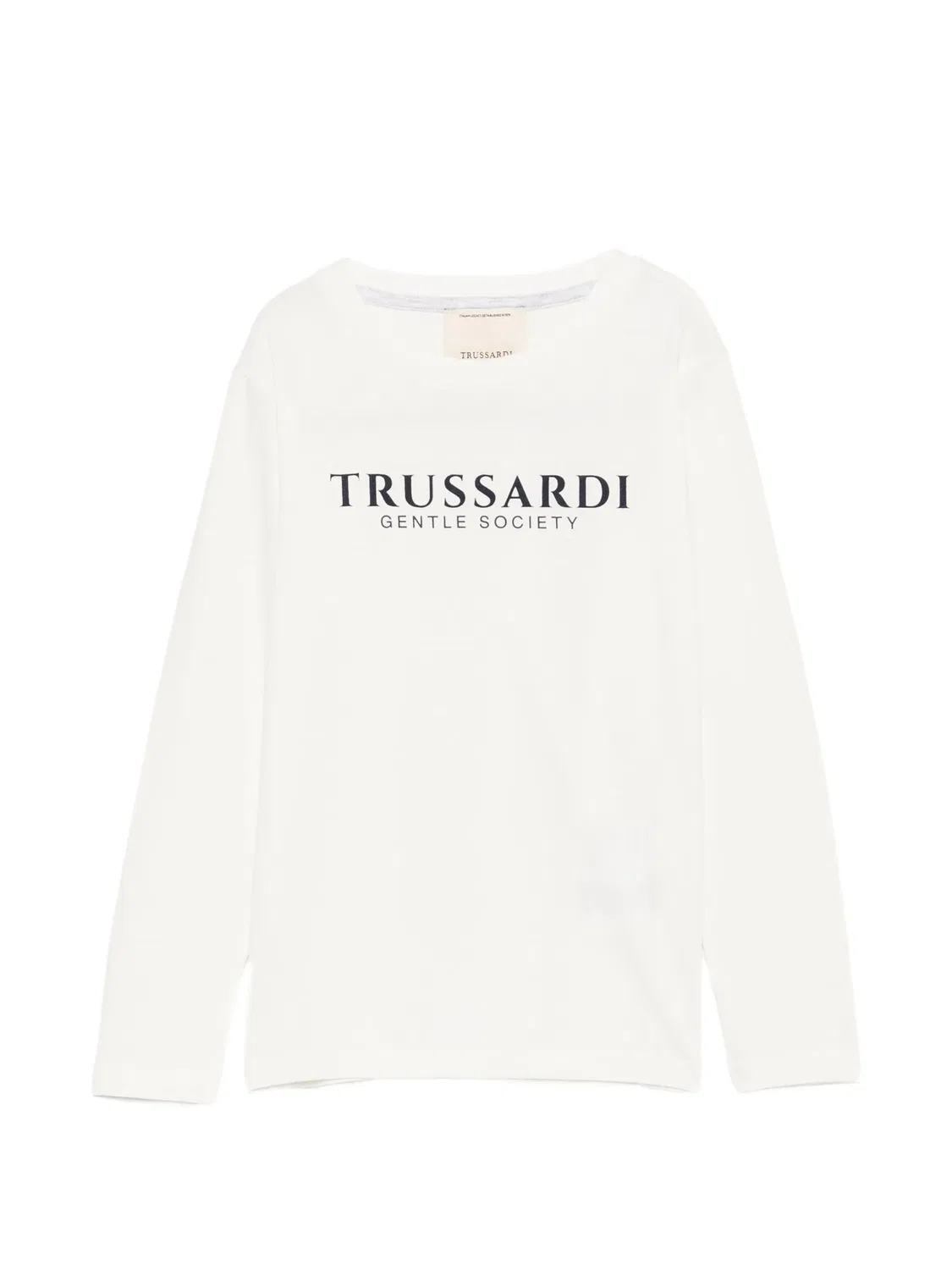 Лонгслив с логотипом Trussardi Junior, белый