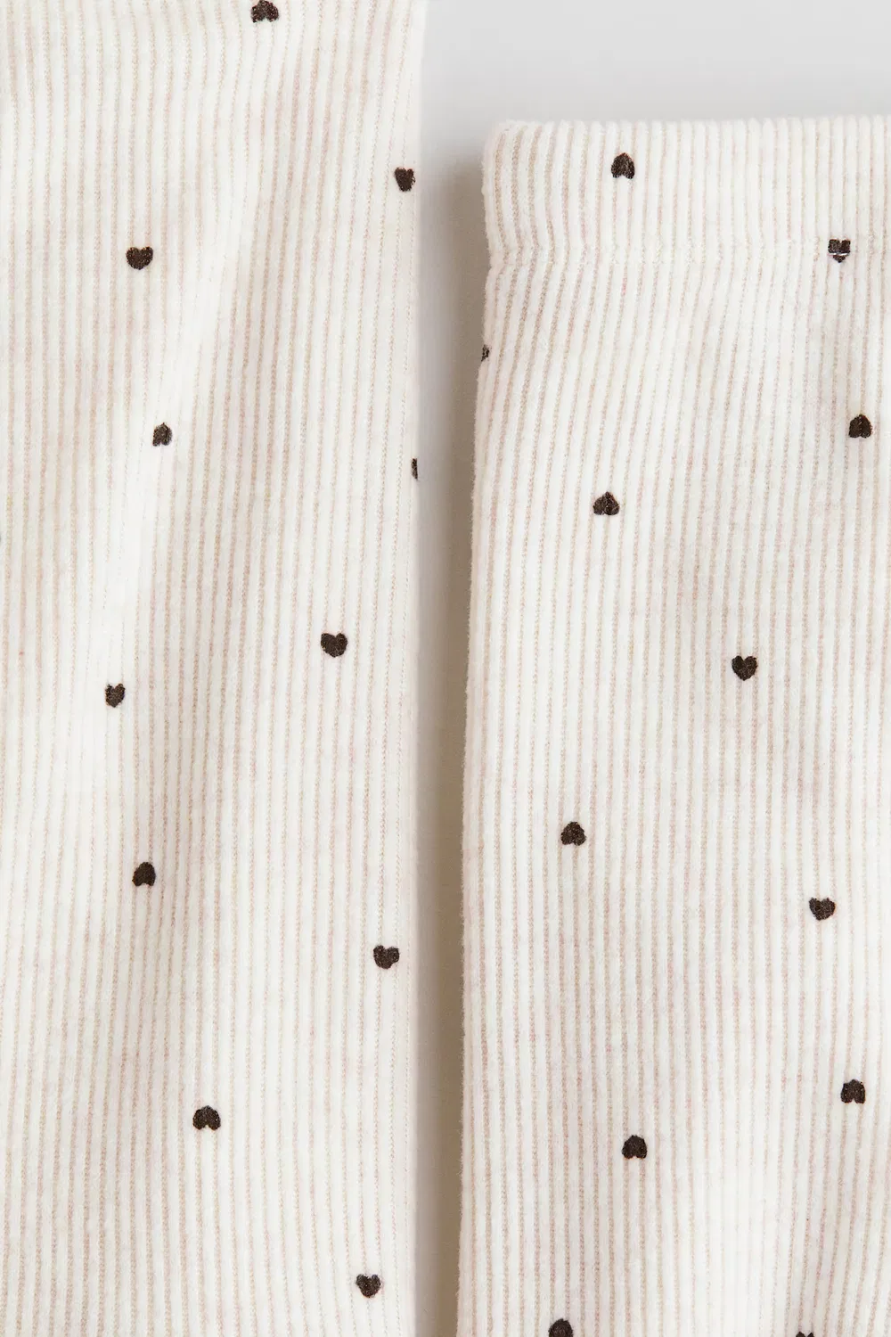 Комплект из двух предметов из ребристой вязки H&M, Hellbeigemeliert/Herzen — фото 2