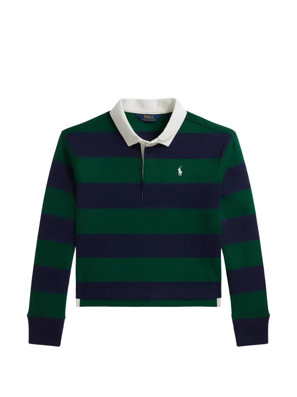 Полосатая рубашка поло с длинными рукавами Polo Ralph Lauren Kids, зеленый
