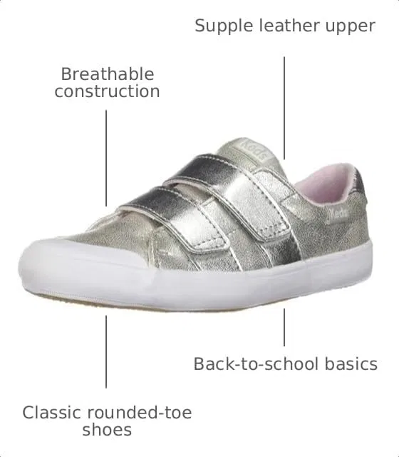 Детские кроссовки для девочек Courtney Hl Keds, Silver Metallic — фото 3