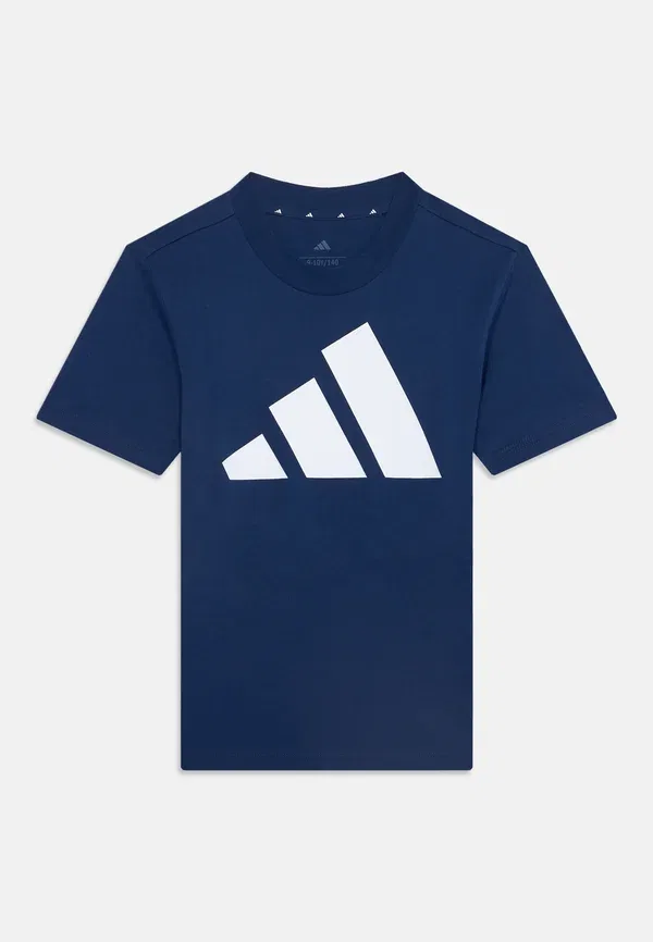 Детская футболка унисекс с блочным рисунком - спортивная футболка Adidas Performance, белый/темно-синий — фото 4