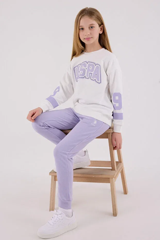 Детский спортивный костюм для девочек хлопковый U.S. Polo Assn., White