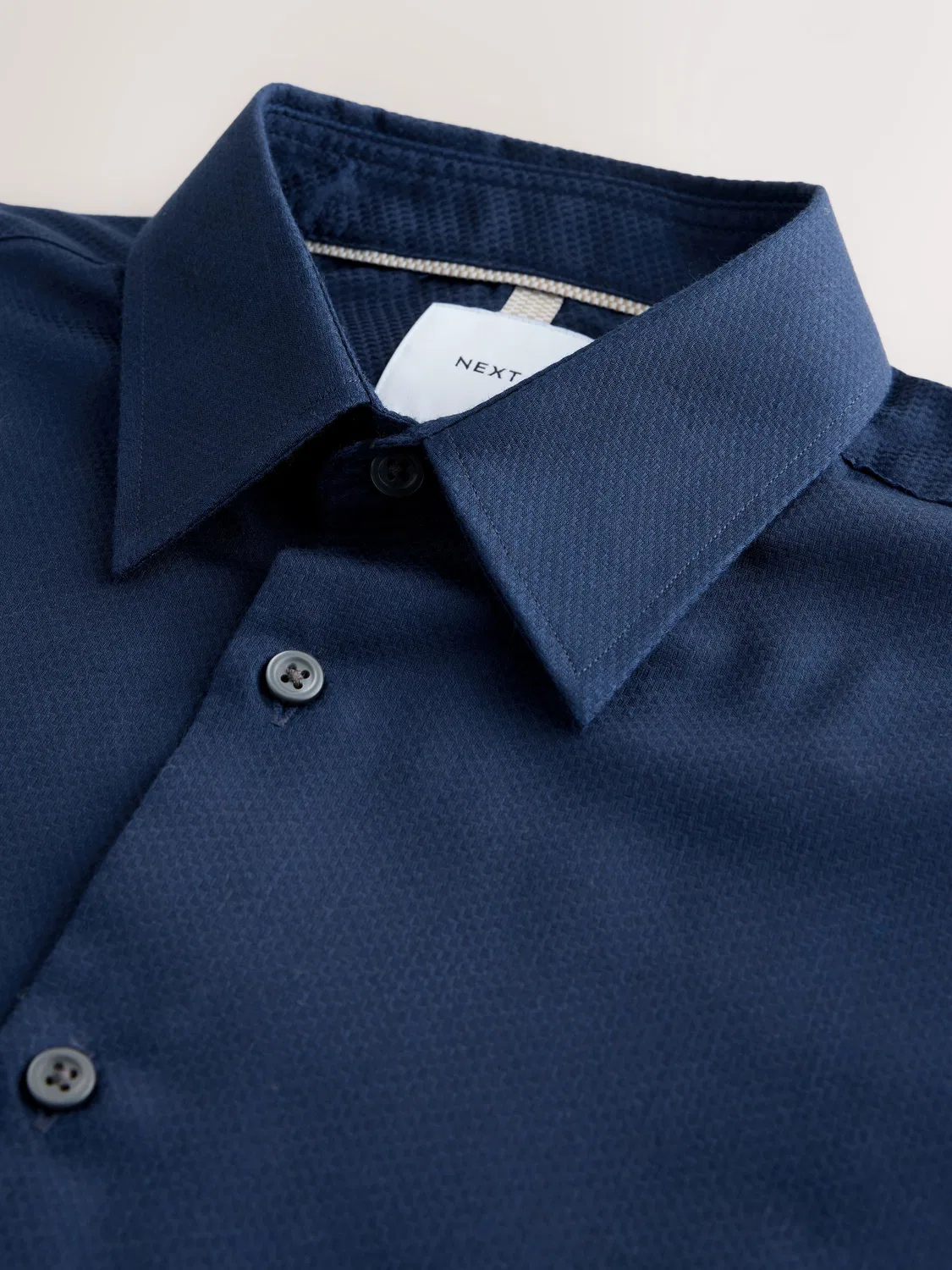 Рубашка с текстурой, Slim Fit Next, темно-синий — фото 2