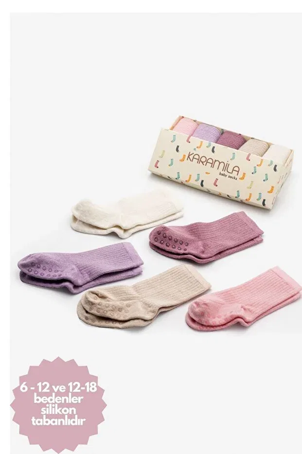 Детские носки для новорожденных хлопковые 5 пар Bamboo Baby Socks Seamless Karamila, Pink2