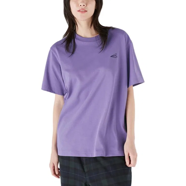 Футболка унисекс с круглым вырезом, свободный крой, UNIQLO, Gray Purple — фото 4
