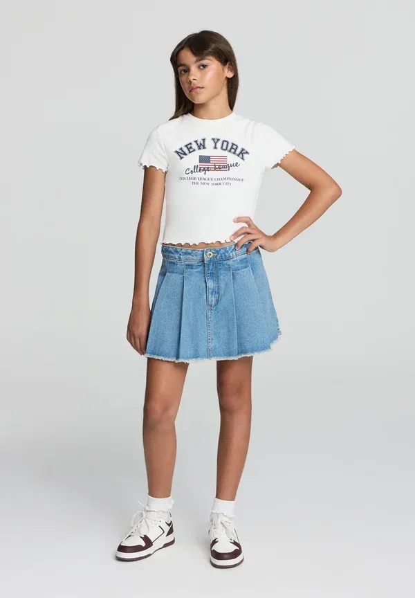 Юбка джинсовая A-line skirt Terranova, Blu Denim Medio, синий