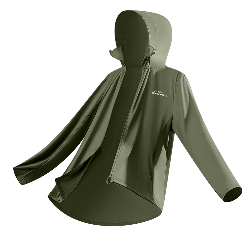 Детская одежда для защиты от солнца с принтом MINISO, Olive Green Mb Forest White Chest Logo