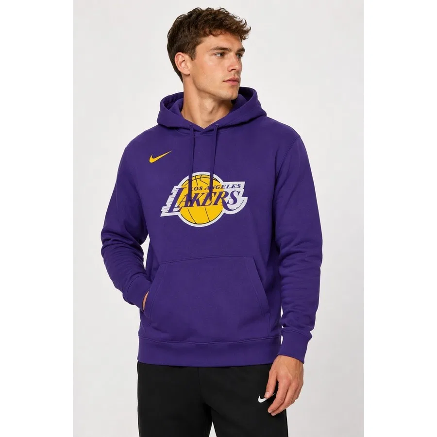 Мужской худи с капюшоном и логотипом Los Angeles Lakers, Nike, Фиолетовый