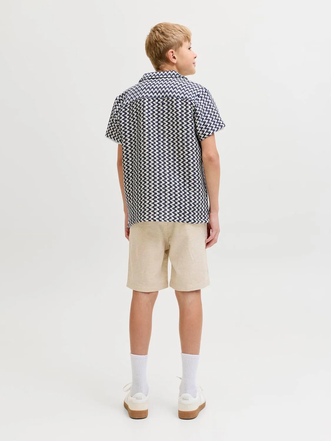 Рубашка с узором, вязаная JACK & JONES JUNIOR, синий — фото 3