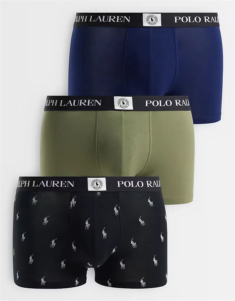 Трусы хлопковые 3 шт Polo Ralph Lauren, мультиколор