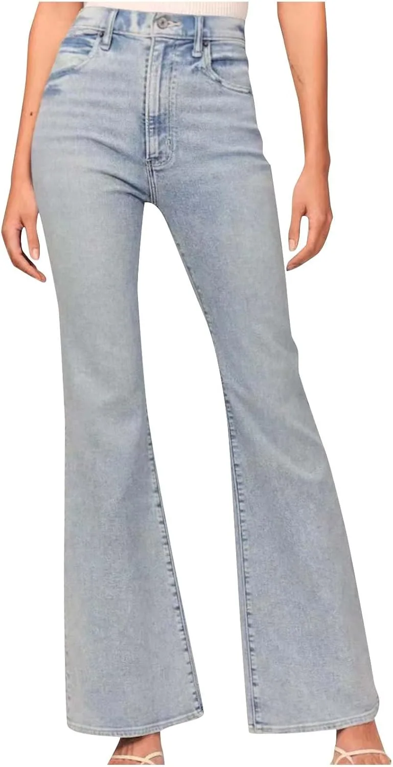 

Женские джинсы с широкими штанинами и высокой талией, distressed, stretch JOAU