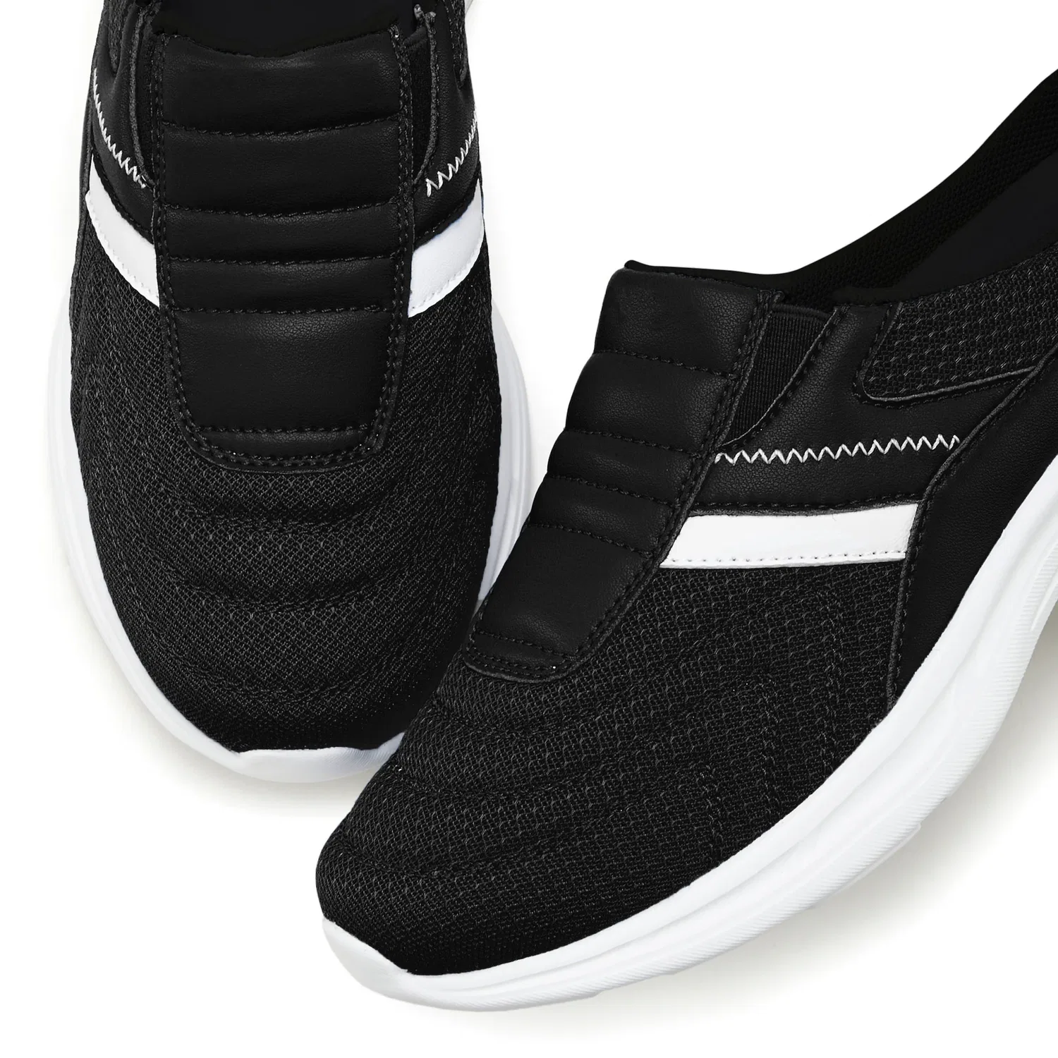 Детские текстильные кроссовки Slip-On-Sneaker Vivance, Black/White — фото 4