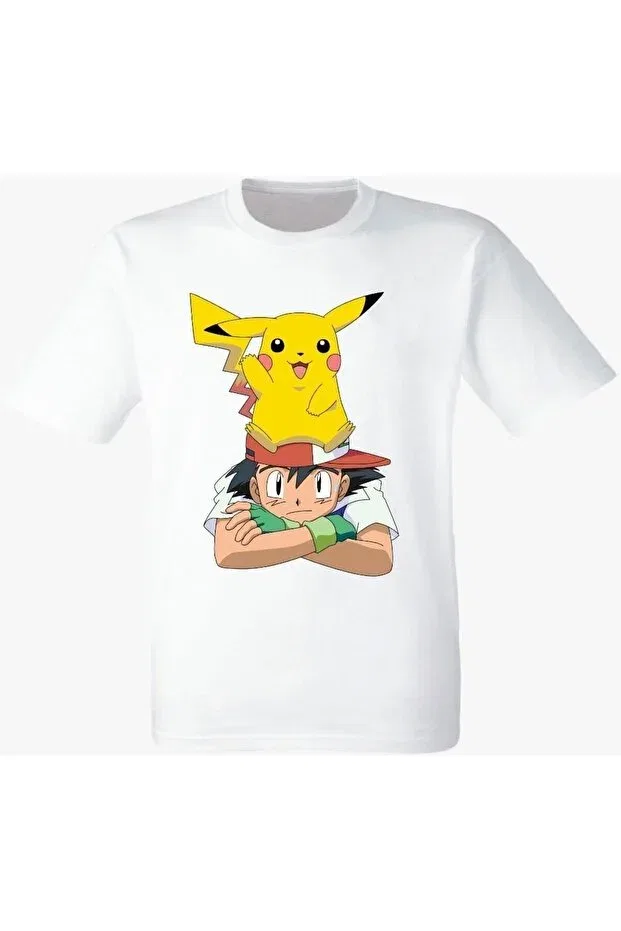 Детская футболка с принтом Pokemon Ash Pikachu This Gyox, White