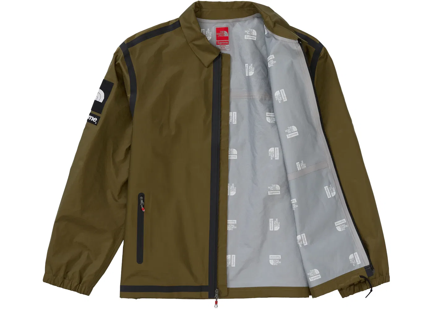 Мужская ветровка с контрастной проклейкой швов Summit Series Outer Tape Seam Coaches Jacket Supreme, Olive — фото 2