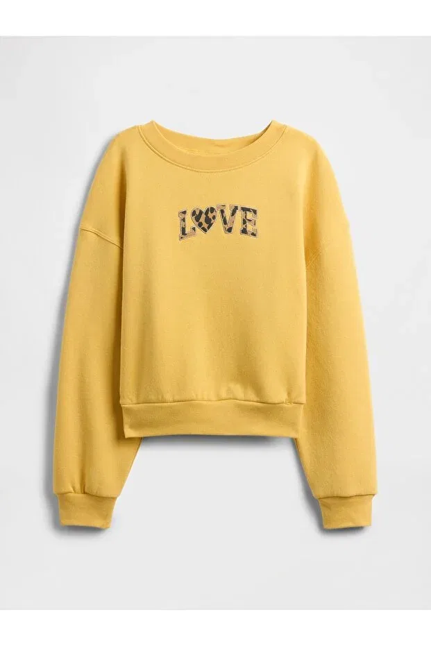 Детские свитшот для девочек оверсайз Gap, Yellow-000