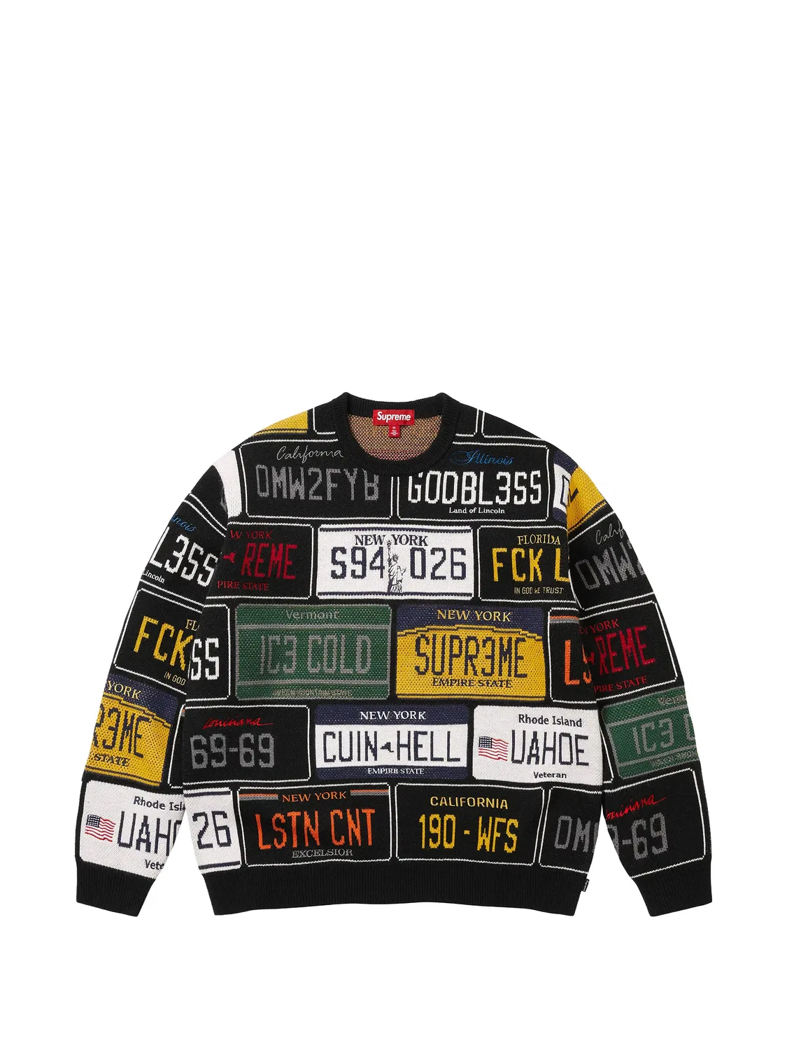 Свитер с принтом Supreme, черный
