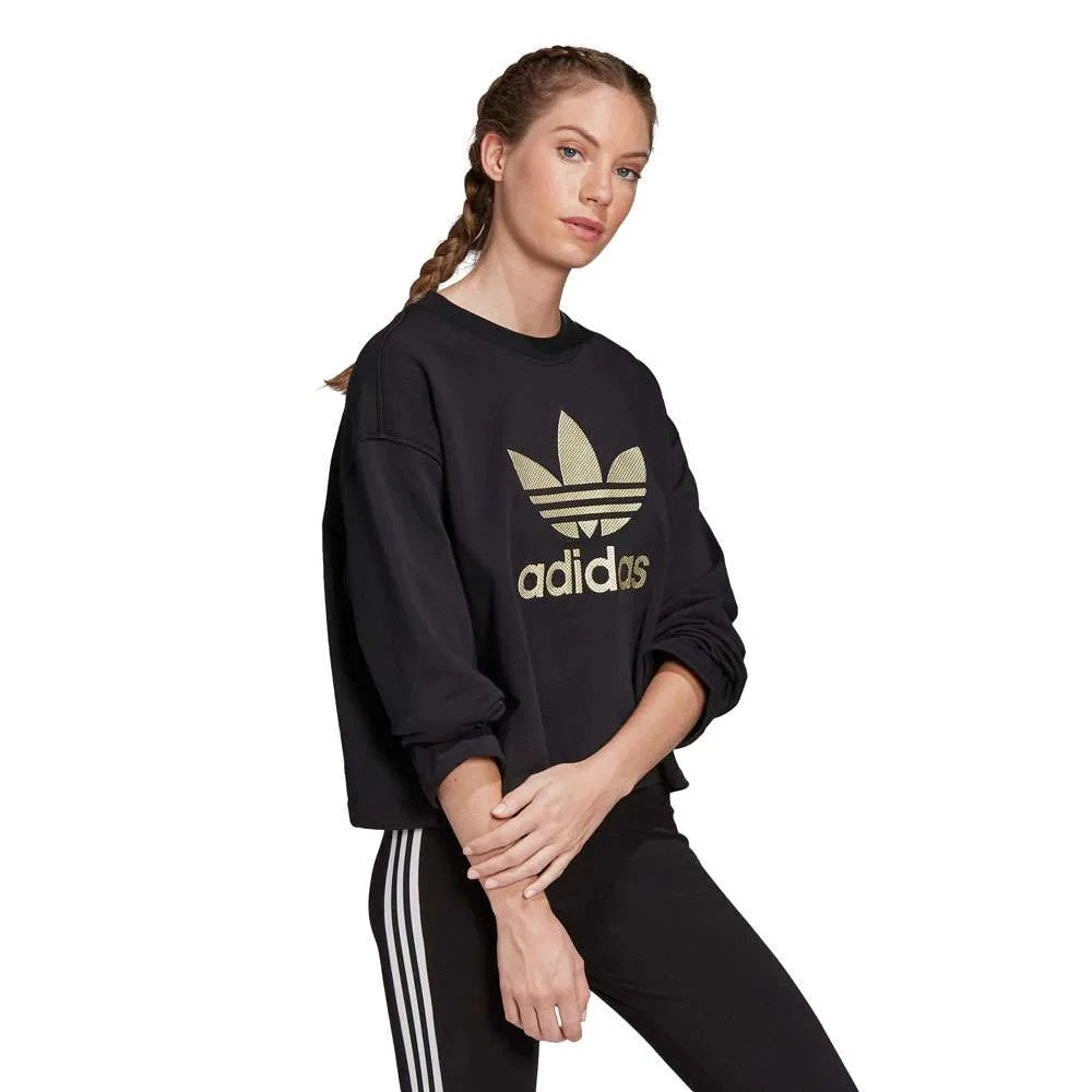 Толстовка с логотипом Adidas Originals Premium Черный/Золотой — фото 2