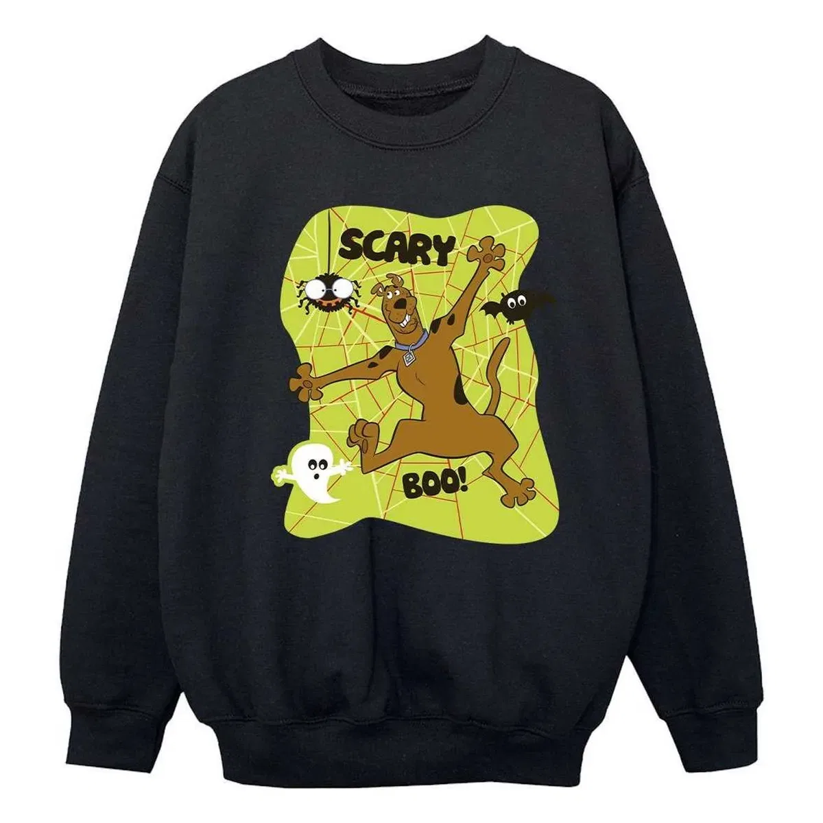Свитшот с принтом Scary boo! Scooby Doo, Black — фото 2