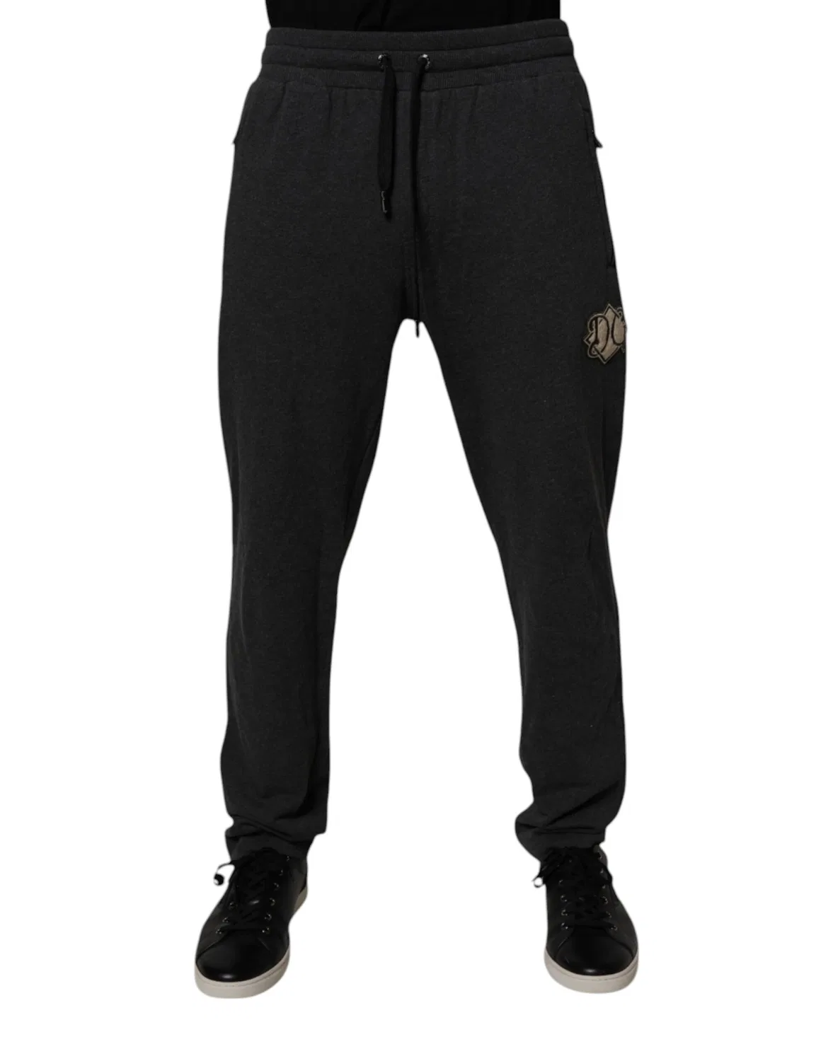 Мужские спортивные брюки на шнурке с логотипом Jogger Pants Dolce & Gabbana, Dark Gray — фото 2