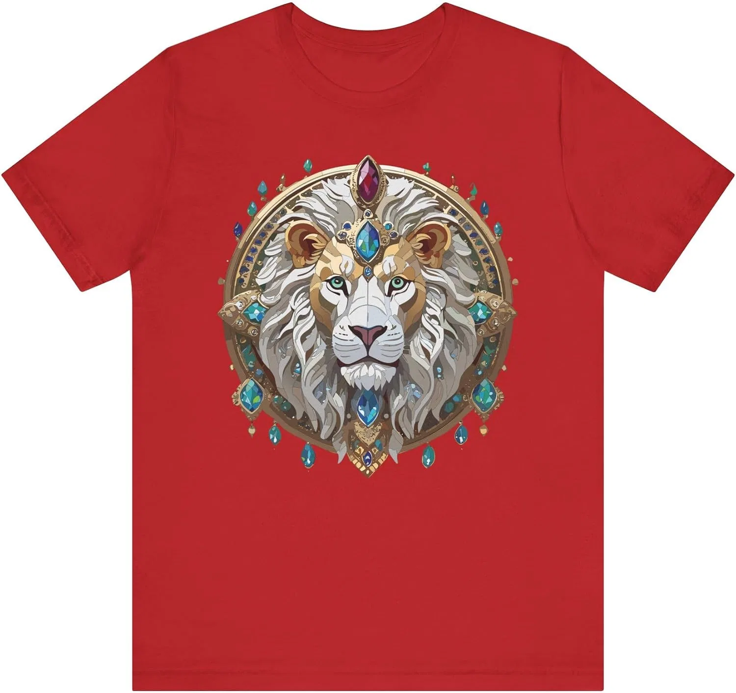Unisex футболка с графическим принтом Lion Bella Canvas 3001, Red