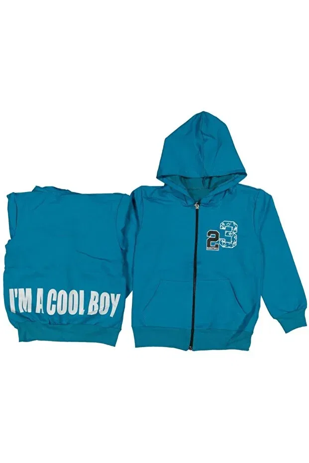 Детское худи для мальчиков с принтом Irem Çocuk Giyim, Light Blue