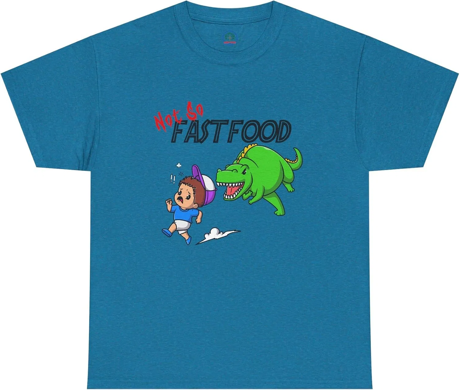 Женская футболка с принтом Not So Fast Food, Antique Sapphire