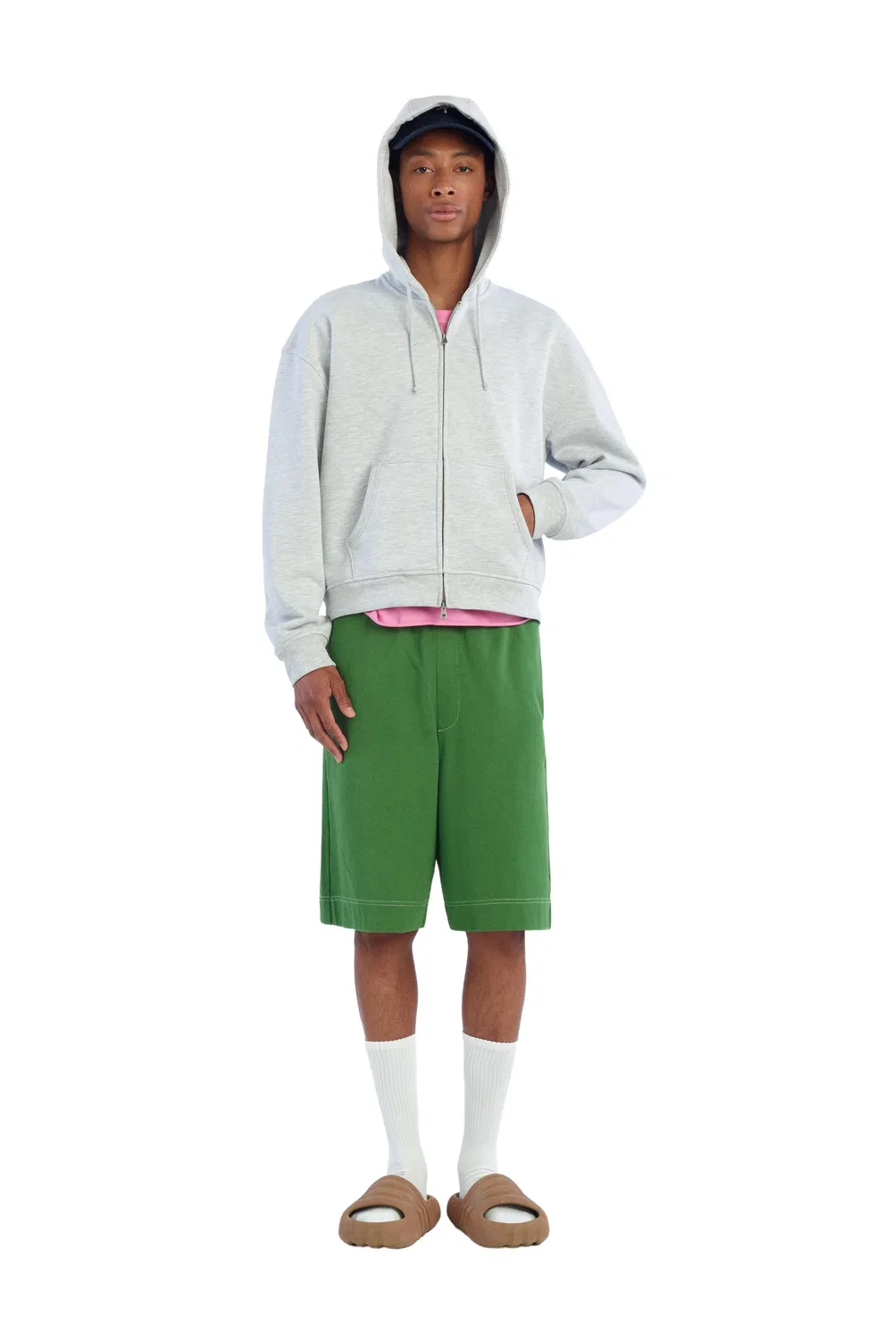 Шорты-джоггеры бермуды с широкими штанинами ZARA, Green
