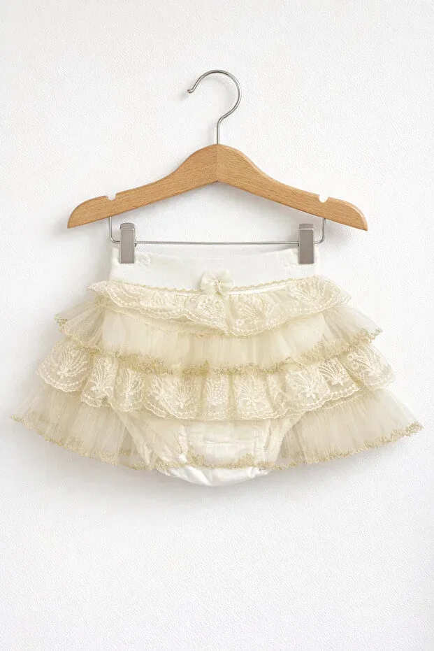 Детская юбка для девочек кружевная Kardeşler Bebe, Beige