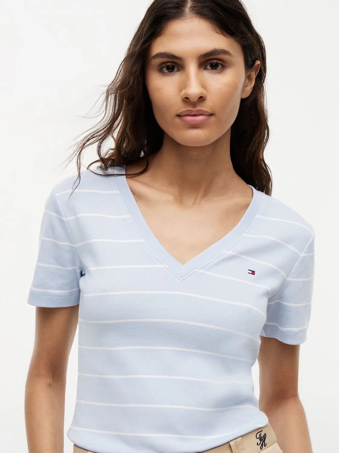 Футболка с V-образным вырезом, slim fit Tommy Hilfiger, синий — фото 4