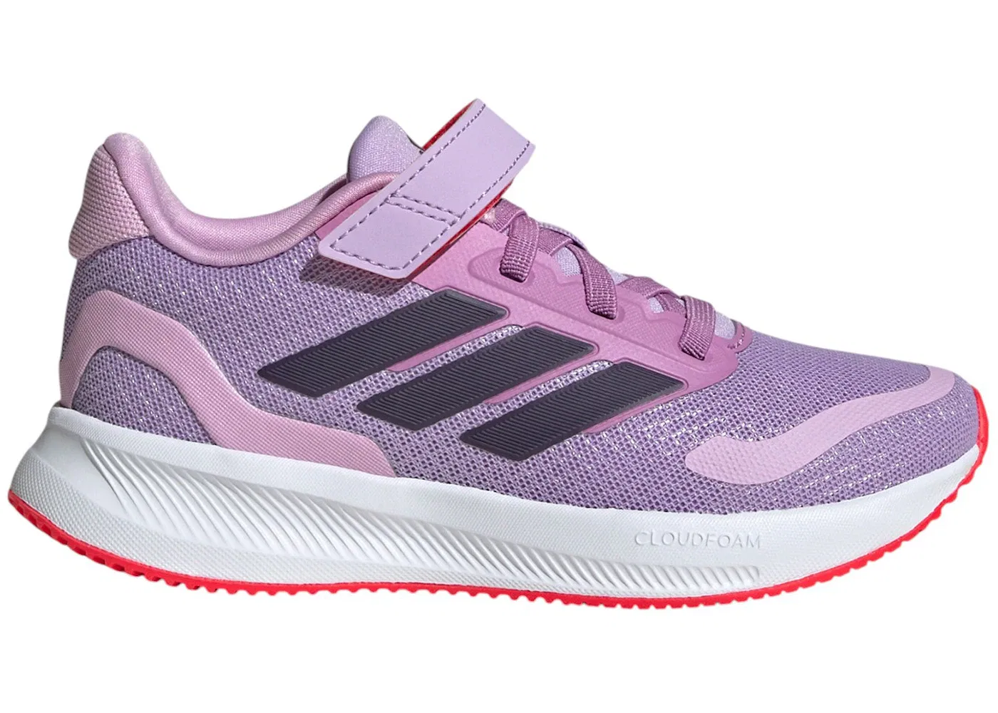 Детские кроссовки с длинным шнурком Adidas Runfalcon 5, Powder Plum Aurora Plum Lucid Red