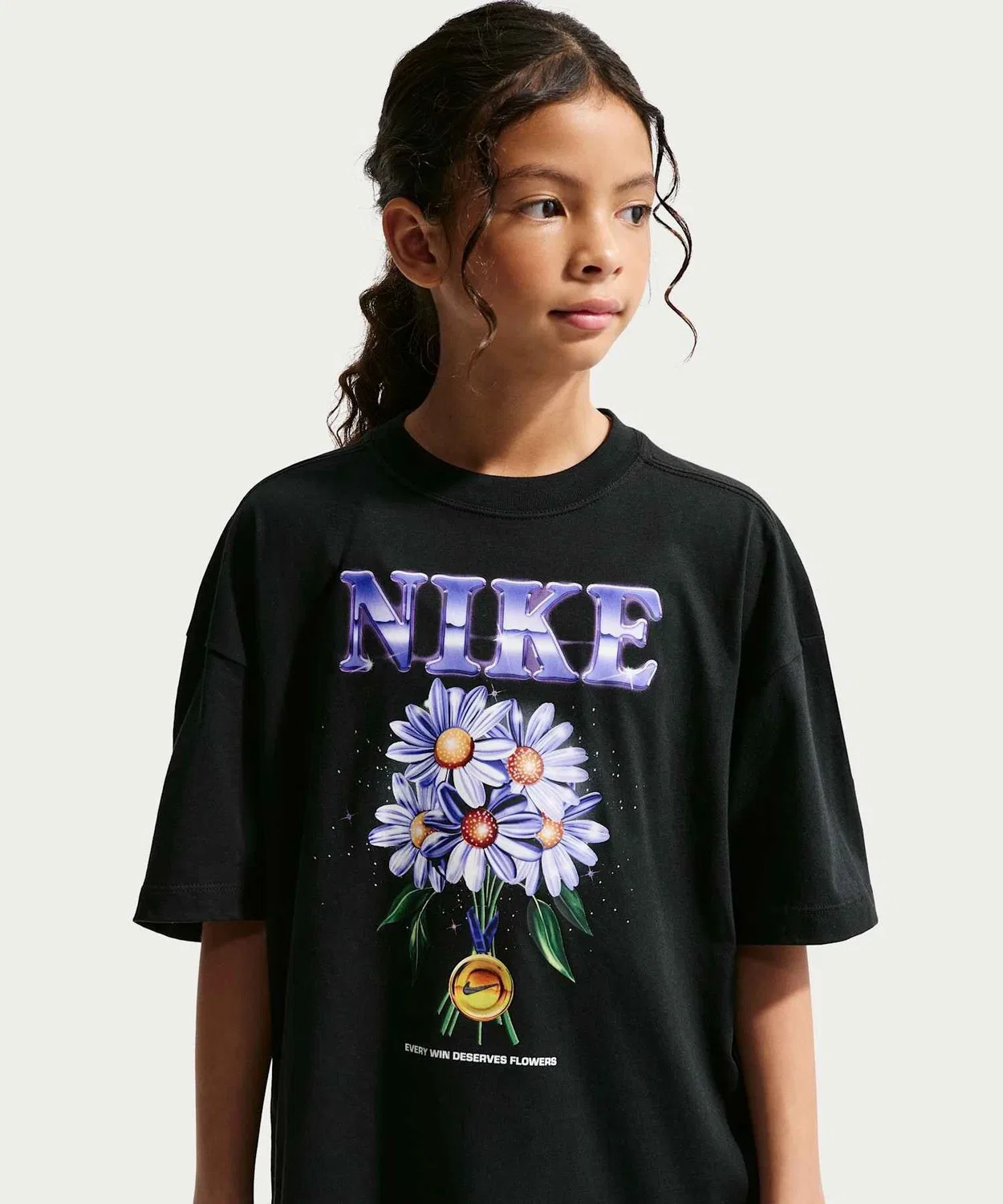Детская футболка с принтом Oversized Nike Sportswear, Black
