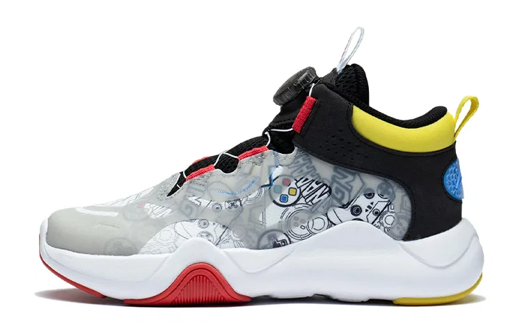 Детские кроссовки с амортизацией GAME DAY Li-Ning YOUNG, Gray White Black Yellow