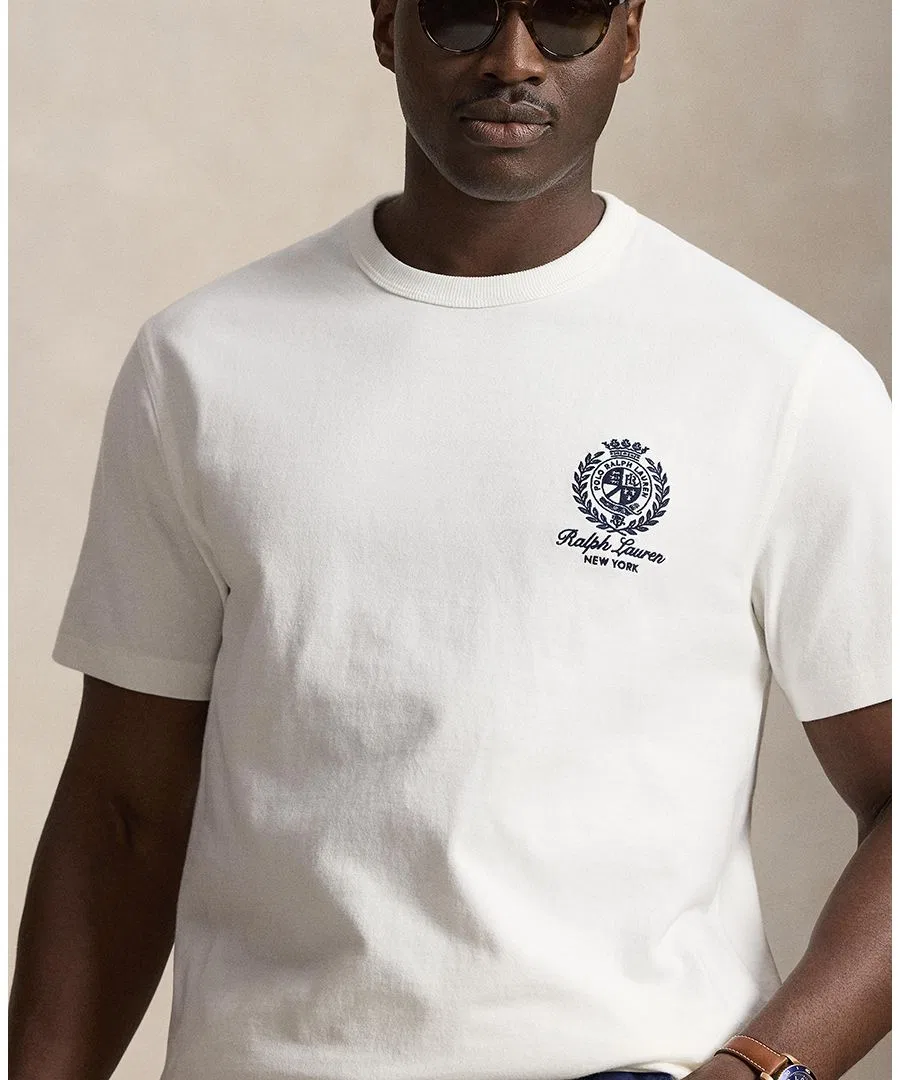 Мужская футболка с вышивкой Polo Ralph Lauren, White — фото 3