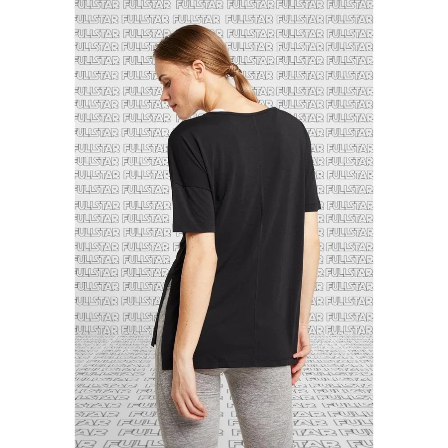 Женская футболка Nike Yoga с коротким рукавом, Dri-FIT, Черный — фото 2