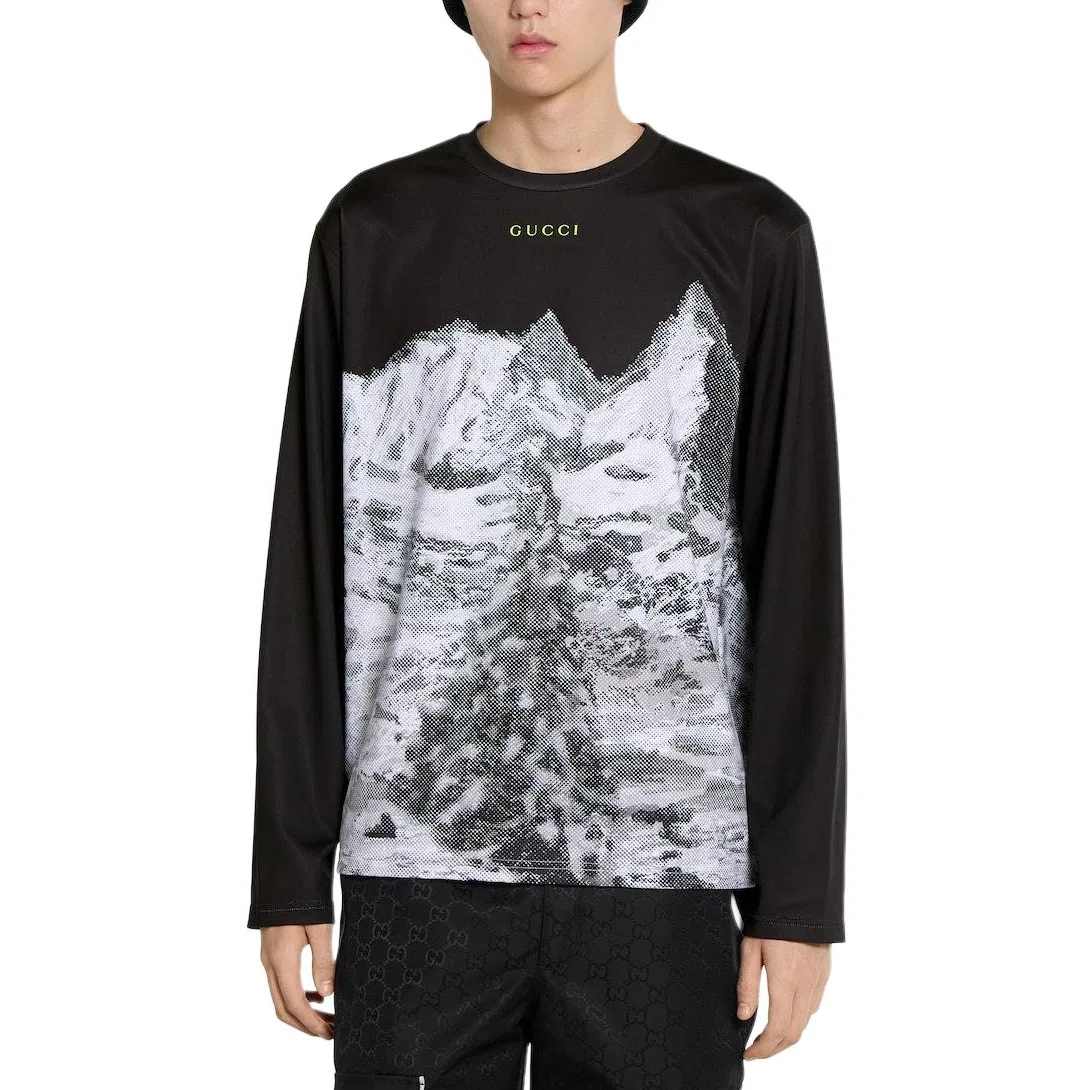 Мужская футболка с принтом GUCCI, Black — фото 3
