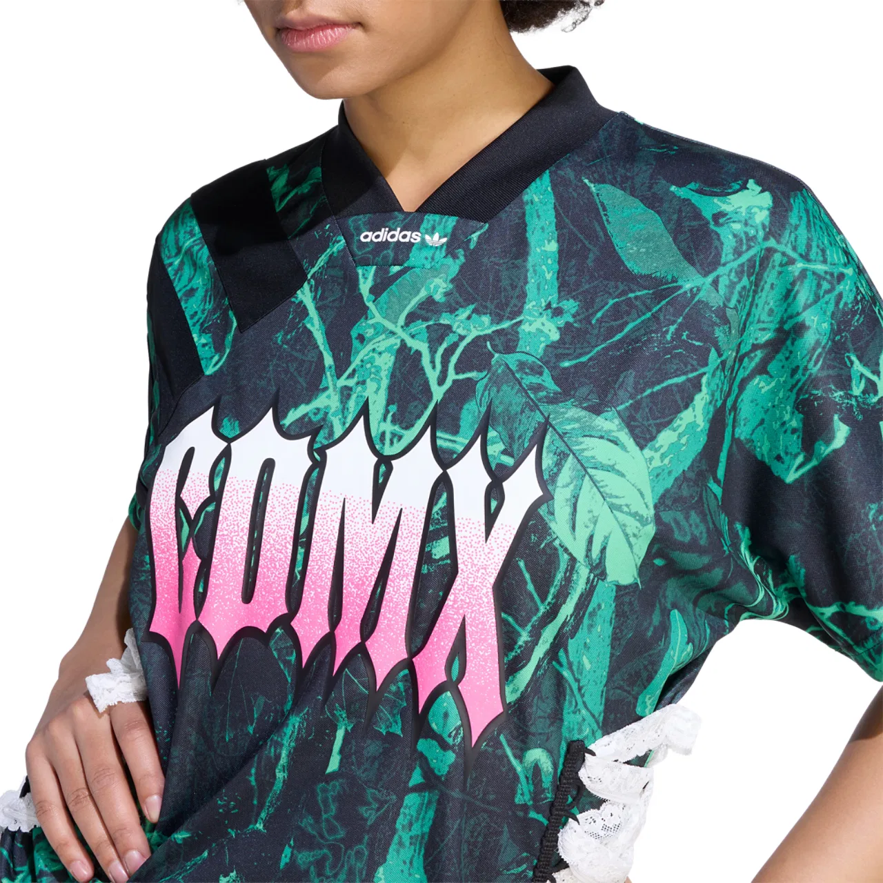 Женская футболка CDMX Recon Adidas, черный/зеленый — фото 3