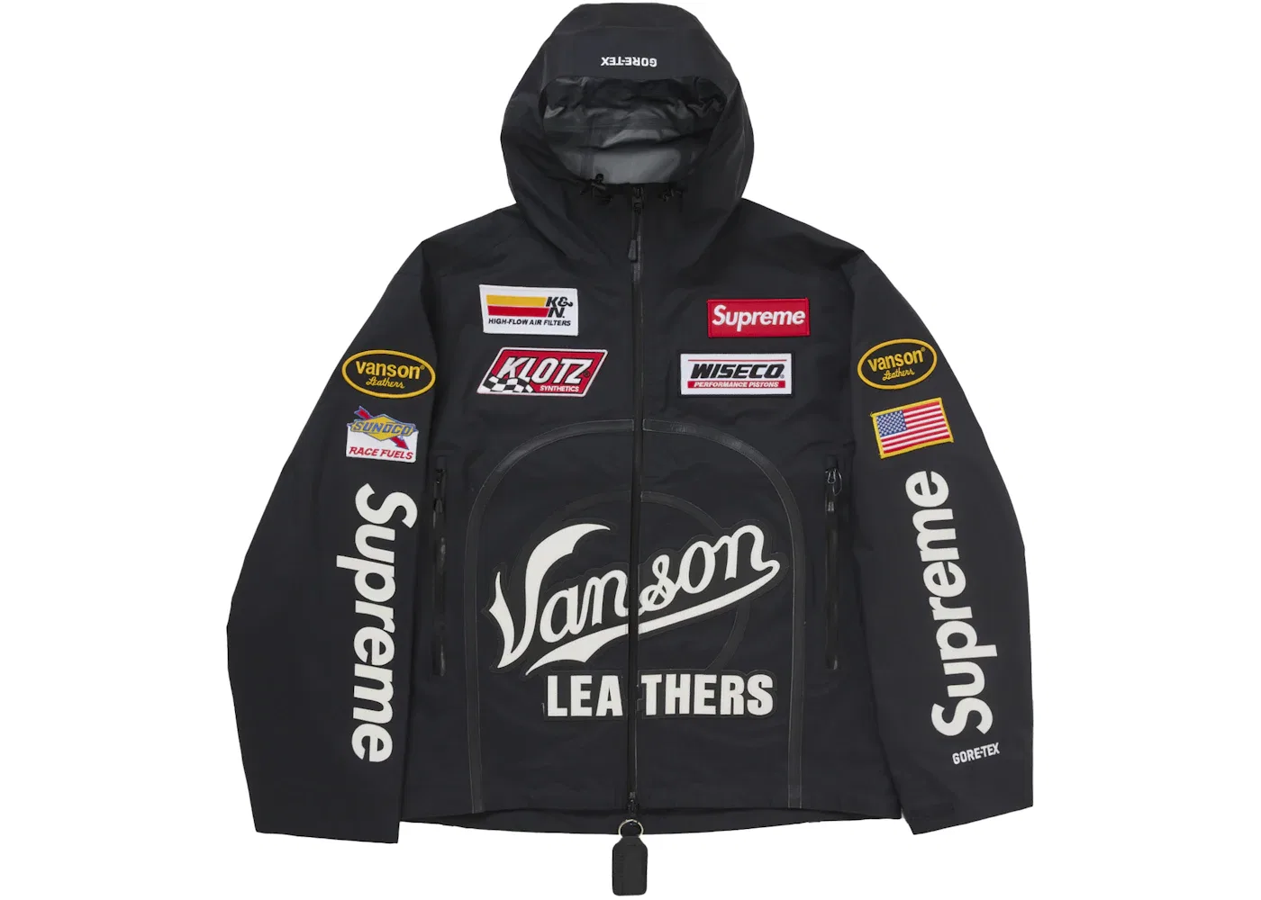 Мужская куртка из кожи GORE-TEX Vanson Leathers Supreme, Black