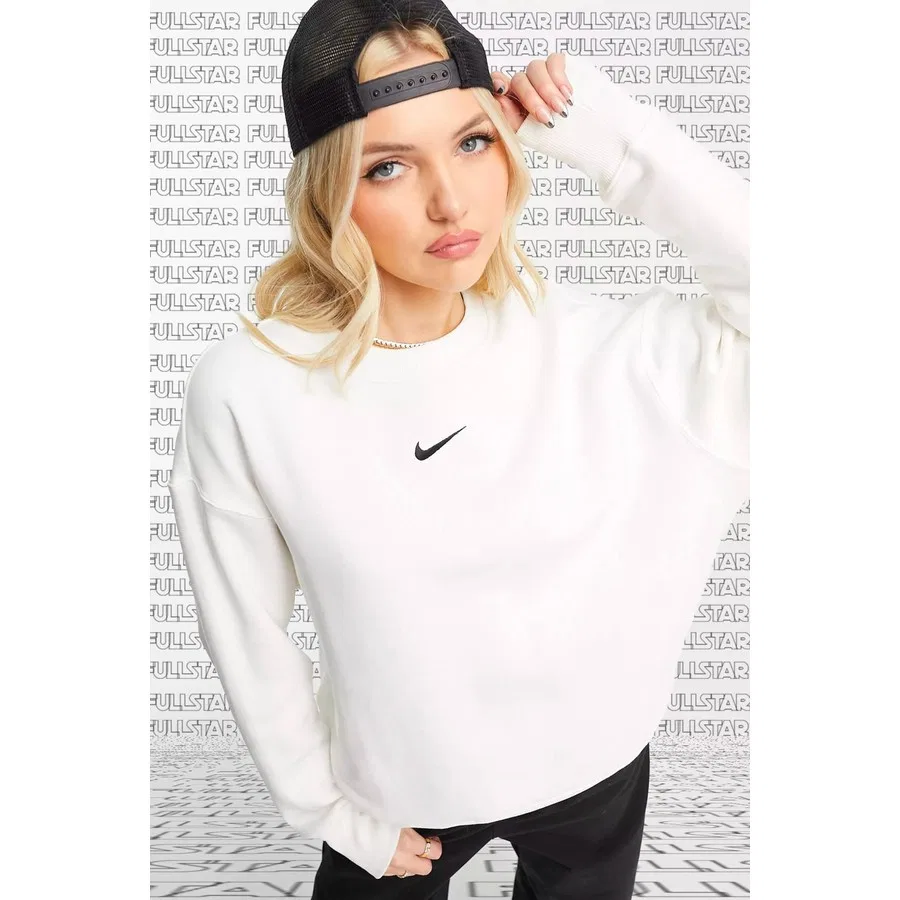 Женский свитшот Oversize из футера с принтом Nike Sportswear Essential Collection, Белый