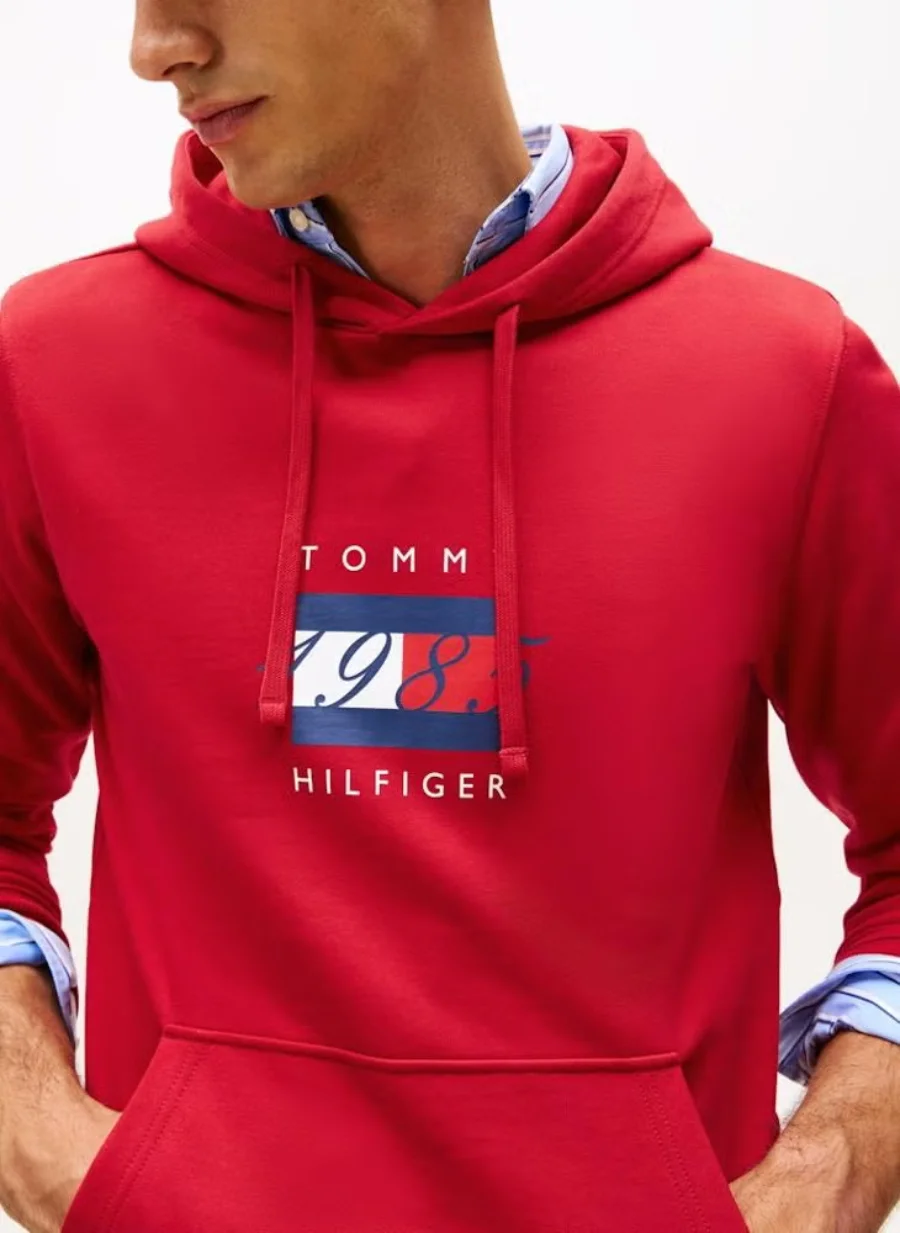 Худи Tommy Hilfiger Flag Graphic, красный — фото 4