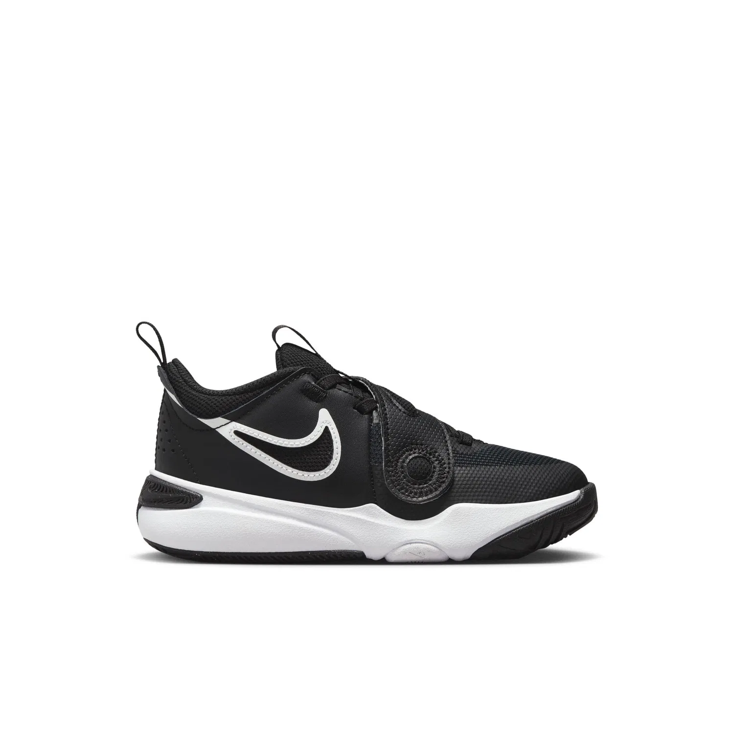Детские кроссовки для мальчиков с закрытым носком NIKE Team Hustle D 11 NIKE, Black White Black — фото 3